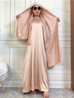 Abayas สำหรับผ้าสวดมนต์ผู้หญิงรอมฎอนซาติน abaya ดูไบตุรกีอิสลามอาหรับมุสลิม Hijab ชุดสตรีมุสลิม caftan ชุด