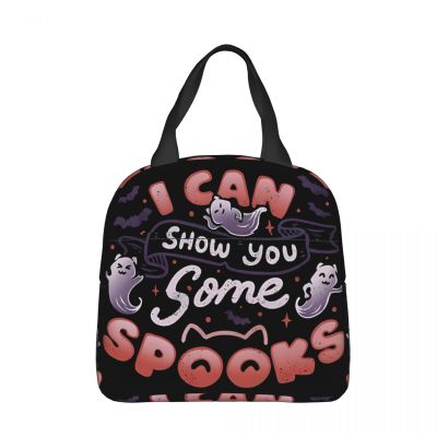 ✻❦☒ I Can Show You Some Spooks Lunch Bag box Catzilla Monsters Kitten Children Aluminum Bag Foil Portable Lunchbox