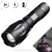 LED Flashlight Powerful XML T6 Aluminum Waterproof Zoomable Torch Tactical light use 18650 Rechargeable Battery Lamp For Hunting Rechargeable  Flashli