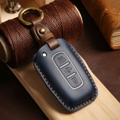 Luxury Car Key Case Cover Genuine Leather Keychain Accessories for Kia K3 K5 Forte Sportage D5 Remote Keyring Shell Holder Bag