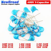 100PCS 400V In-line High Voltage Porcelain Y Capacitor 221K 471K 681K 102M 152M 222M 332M 472M 103M 220P 470P 680P 1.5NF 10NF WATTY Electronics