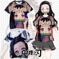 Demon Slayer Unisex T-shirt Short Sleeve s Casual Loose Tanjiro Nezuko Tee Shirt Anime Kids