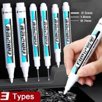 3Pcs White Permanent Paint Pen Set Acrylic Maker for Wood Rock Plastic Leather Glass Stone Metal Canvas Ceramic Deep Hole Marker