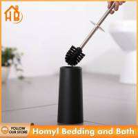 Homyl Covered Toilet Bowl Brush with Holder and Long Handle for Bathroom Black