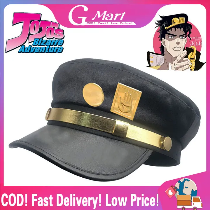 Bimaoxer Anime JoJo's Bizarre Adventure Jotaro Kujo Joseph Army Military  JOJO Cap Hat+Badge Animation around Jotaro Hat - AliExpress