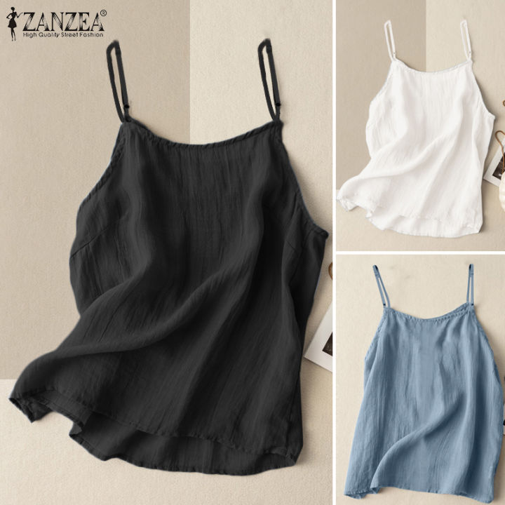 จัดส่งฟรี-เสื้อยืดผู้หญิงฤดูร้อน-zanzea-fancystyle-เสื้อลำลองผู้หญิงเสื้อกล้ามสายเดี่ยวเสื้อลินินผ้าฝ้าย-2