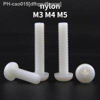 50/100Pcs M3 M4 M5 Round Head Cross Nylon Screw Plastic Screw Pan Head Plastic Screw Insulation Plastic Bolt Length 8mm-50mm