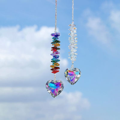 Decoration Hanging Heart Pendant Garden Heart-shaped Prism Rainbow Maker Crystal Light Pendant