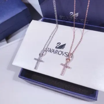18K White Gold Cross Pendant Necklace with Swarovski Crystals - Walmart.com