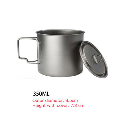 350420550750ml Tralight Titanium Cup Outdoor Portable Camping Equipment Picnic Water Cup Mug Foldable Handle Camping Cookware