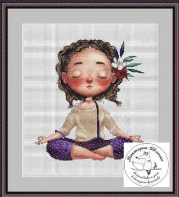 Yoga Girls 2 Top Quality Beautiful Lovely Counted Cross Stitch Kit Height Chart Measure Needlework