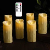 3/4/6 Pieces Remote Control Flameless Moving Wick Led Pillar CandlesBattery Flameless Candles With Flickering Flame