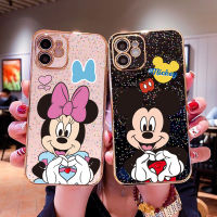 เคสนิ่มสำหรับ Redmi Note 11 Pro 5G 11S 4G Mickey Minnie Love ป้ายหัวใจเคลือบผิวเรียบสะท้อนแสง