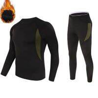 Thermal underwear winter men long johns thin fleece compression sports tight shapewear clothes size S to 3XL