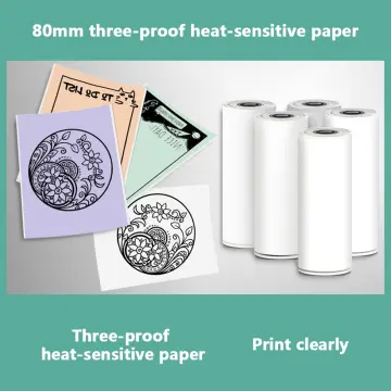 3 Rolls/box Phomemo Black on White Thermal Paper Self-Adhesive