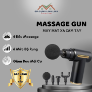 Máy massage cầm tay - Súng massage cầm tay 4 đầu 6 chế độ cao cấp