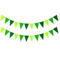 สีเขียว Safari Jungle วันเกิด Tropical Party Felt Bunting แบนเนอร์ธงสามเหลี่ยมแขวนผ้า Garland ธงตกแต่งสวน-zlskjgmcbsb