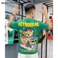 MAYCHEER   เสื้อยืดครึ่งแขนสำหรับผู้ชาย,การ์ตูนอนิเมะยอดนิยมคอกลมมาตรฐานเทรนด์ฤดูร้อน