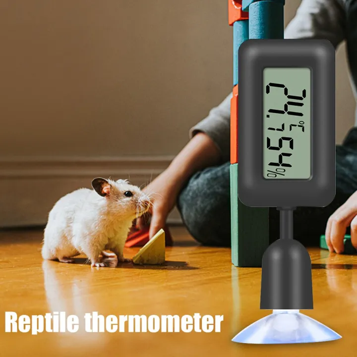 360° Rotation Reptile Thermometer Hygrometer With Suction Cup Reptile