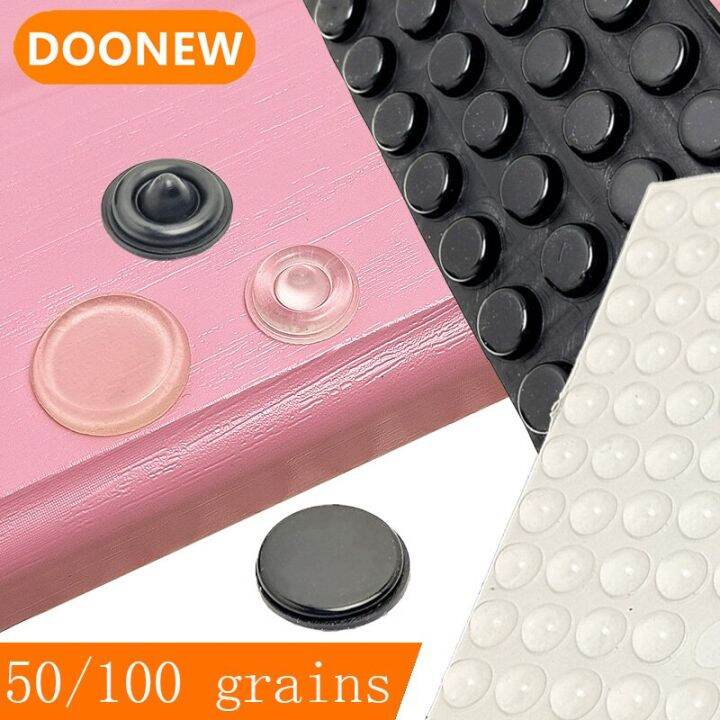 cabinet-bumpers-door-stops-noisy-bumper-self-adhesive-soft-anti-slip-silicone-rubber-feet-pads-shock-absorber-50-100-grains-decorative-door-stops