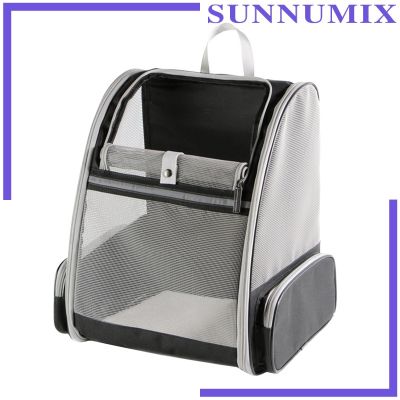 [Sunnimix] กระเป๋าเป้สะพายหลังผ้าตาข่ายแบบพับได้สําหรับใส่สัตว์เลี้ยงสุนัขแมวกระต่าย