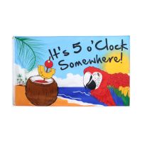 johnin 90X150cm Its 5 OClock Somewhere Party Parrot Margaritaville Jimmy Buffett flag for Happy Hour Margarita