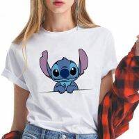 【HOT】♨ Lilo and Woman 2022 Cartoon T-Shirts S-3Xl O-Neck Ohana Tees Dropshipping