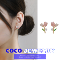 COCOJEWELRY 2022แฟชั่นใหม่สีชมพูดอกทิวลิปต่างหูแฟชั่น S Tud E Arrings เครื่องประดับ เครื่องประดับ