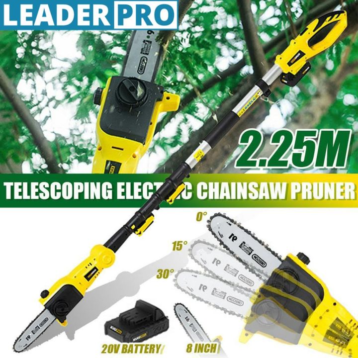 8 Inch 2.25M Cordless Tree Trimmer Pole Saw Telescoping Electric ...