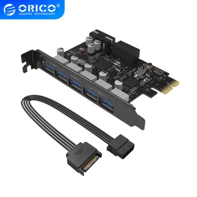 ORICO 5 Port USB3.0 PCI-E Expansion Card with Dual Chip（PVU3-5O2I-V1）