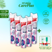 CHÍNH HÃNG COMBO 5 GÓI BÔNG TẨY TRANG AURA COTTON PADS 150 MIẾNG 150X5