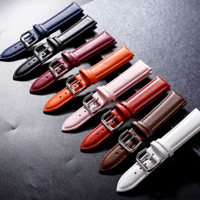 12 14 16 20 21 22mm Leather Watchband Soft Material Band Wrist With Color Buckle