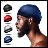 WZNB อีลาสติก หมวก durag ผู้ชาย สีทึบทึบ ระบายอากาศได้ระบายอากาศ หมวกลายคลื่น ของใหม่ โพลีเอสเตอร์ หมวก durag หลากสี สำหรับผู้ชาย