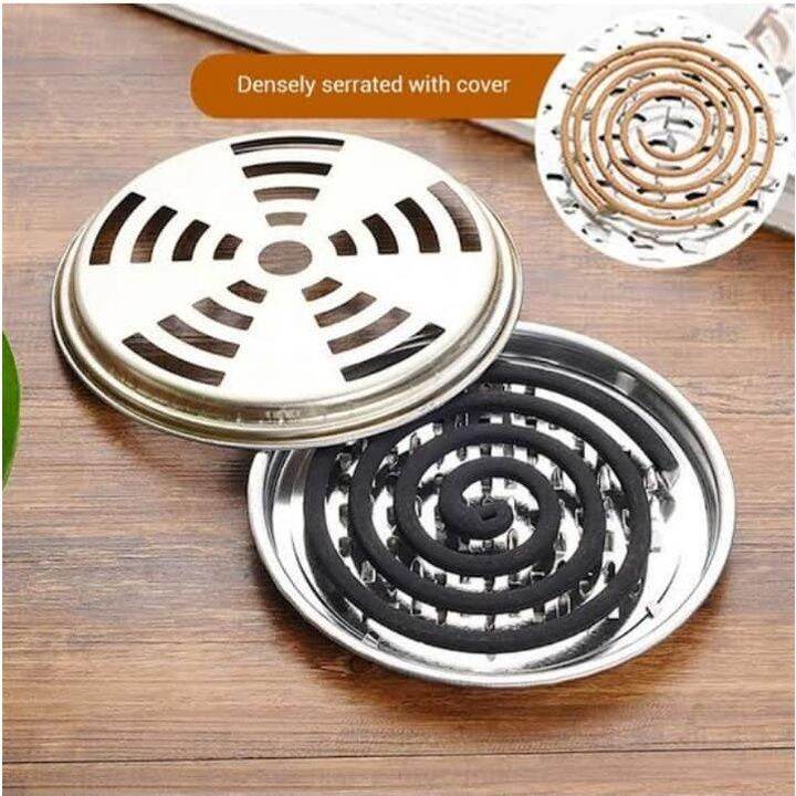 Stainless steel round spiral mosquito coil holder tray | Lazada PH