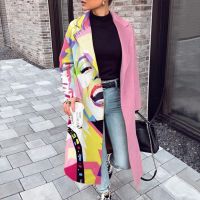 【YD】 2023 New Fashion Print Wool Coats Jackets Sleeve Splice Wooled Coat