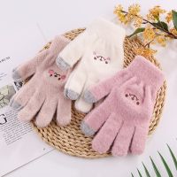 Women Thermal Wrist Warmer Gloves Winter Warm Magic Accessories Wool Knitted Full Fingered Gloves Mittens Plush Lining Gloves