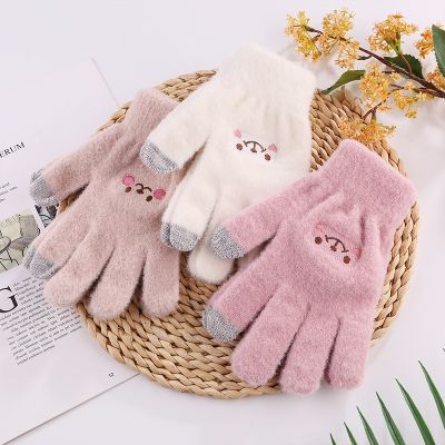 Women Thermal Wrist Warmer Gloves Winter Warm Magic Accessories Wool Knitted Full Fingered Gloves Mittens Plush Lining Gloves