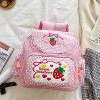 Pink Sweet Lady Lovely Strawberry Lace Girl Student Backpack Schoolbag Girl