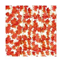 12 Strands Fall Maple Leaves Autumn Ivy Garland Artificial Maple Vines Garland for Thanksgiving,Christmas,Home Decors