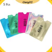 CHONGXI 5Pcs ฉลาด อลูมิเนียม ป้องกันการโจรกรรม บัตรเครดิต กระเป๋าสตางค์ ปกป้องกรณีปก การปิดกั้น RFID ผู้ถือบัตร