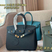 Hermse ดั้งเดิมกระเป๋าถือ Birkin25สไตล์ย้อนยุค,กระเป๋าหนังสะพายไหล่แฟชั่น Bag25CM