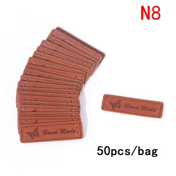 100Pcs Faux Leather Tags for Clothes Handmade Gift Handcraft Faux Leather  Labels DIY Sewing Tags Garment Accessories 