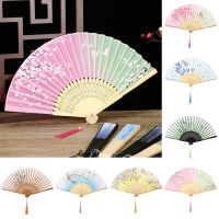 Lennie1 Home Decoration Desktop Ornaments Handheld Fan Bamboo Folding Dance Performance Props Chinese Style Painting