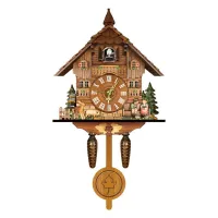 Cuckoo Clock Living Room Wall Clock Retro Style Forest Cuckoo Alarm Clock Wall Watch Children Decorations Home Alarm