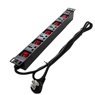 【In-demand】 PDU ปลั๊กไฟซ็อกเก็ตพิเศษสำหรับตู้อุตสาหกรรม5AC อลูมิเนียมอัลลอยด์ EU/AU/UK/Greater South