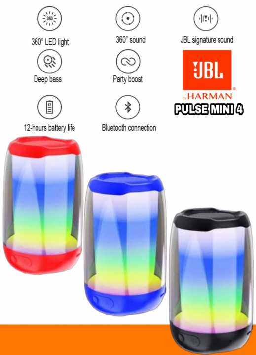 Speaker Bluetooth PULSE 4 Mini LED Portable Speker Wireless Pulse4 Mini ...