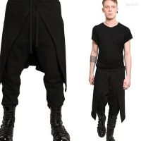 CODtianjia6731 HB Men Gothic Plus Size Xxxl Black Punk Style Loose Pants for Spring