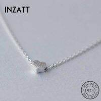 Inzatt สร้อยโชคเกอร์หัวใจน้ำค้างแข็งน่ารักเงินแท้925สร้อยคออัญมณีสำหรับผู้หญิงอุปกรณ์เสริมปาร์ตี้งานแต่งงาน