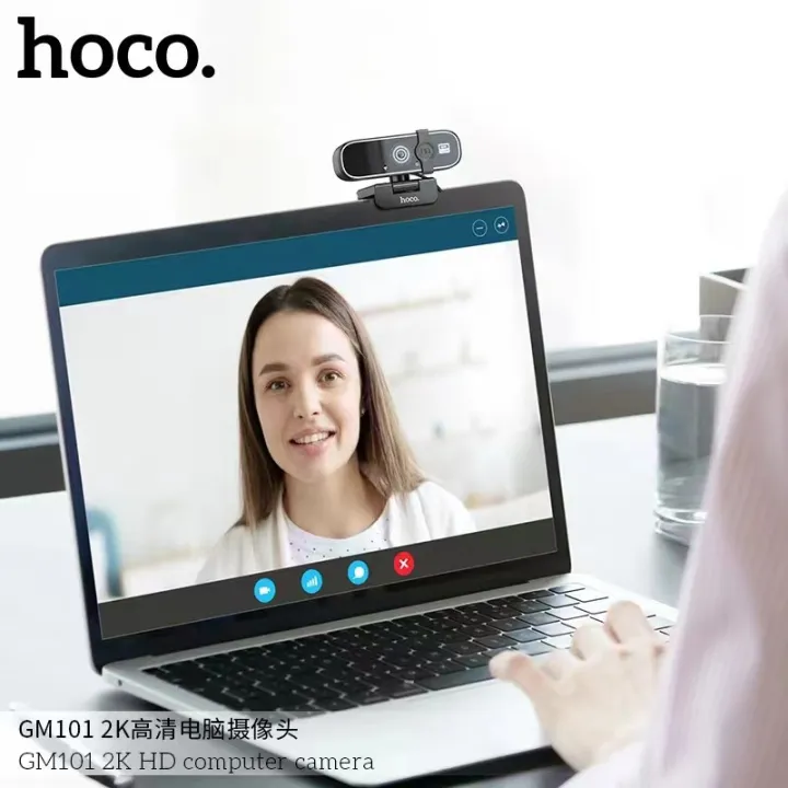 กล้องเว็บแคมhoco-webcam-full-hd-2k-รุ่น-gm101-พร้อมไมโครโฟน-ใช้ต่อเข้ากับคอมพิวเตอร์และโน๊ตบุ๊ค-ไม่ต้องติดตั้งไดร์เวอร์