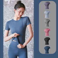 Lulu Workout Top For Fitness Sport Clothing For Women Yoga Clothes Uarun Sweatshirt Womens Sports Short Sleeve T-shirt Gym Wear